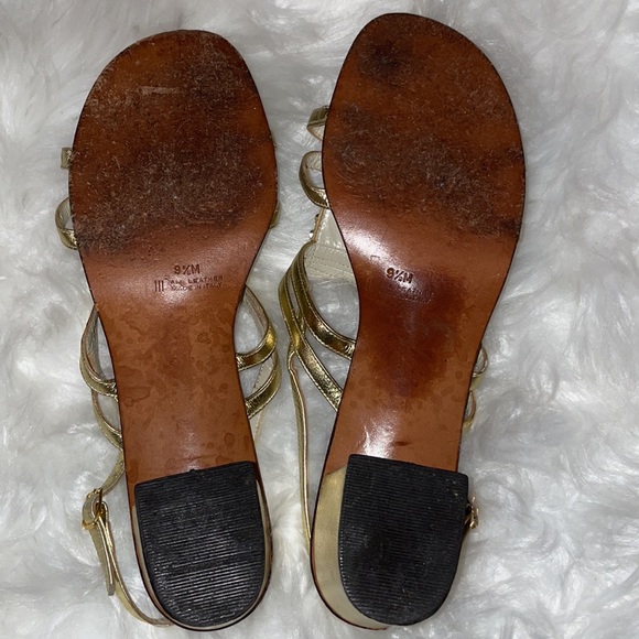 Vintage Amalfi Block Heels Size 9.5 Gold - Picture 8 of 9